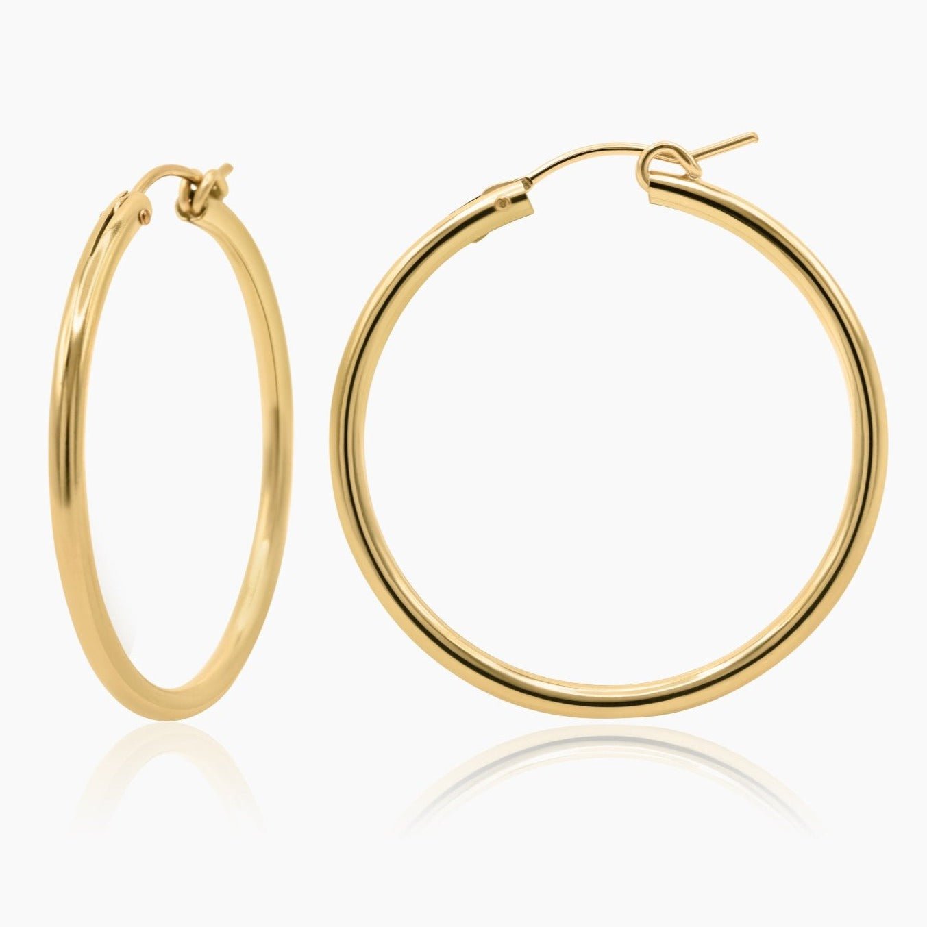 14K Gold Hoop Earrings - GoldandWillow