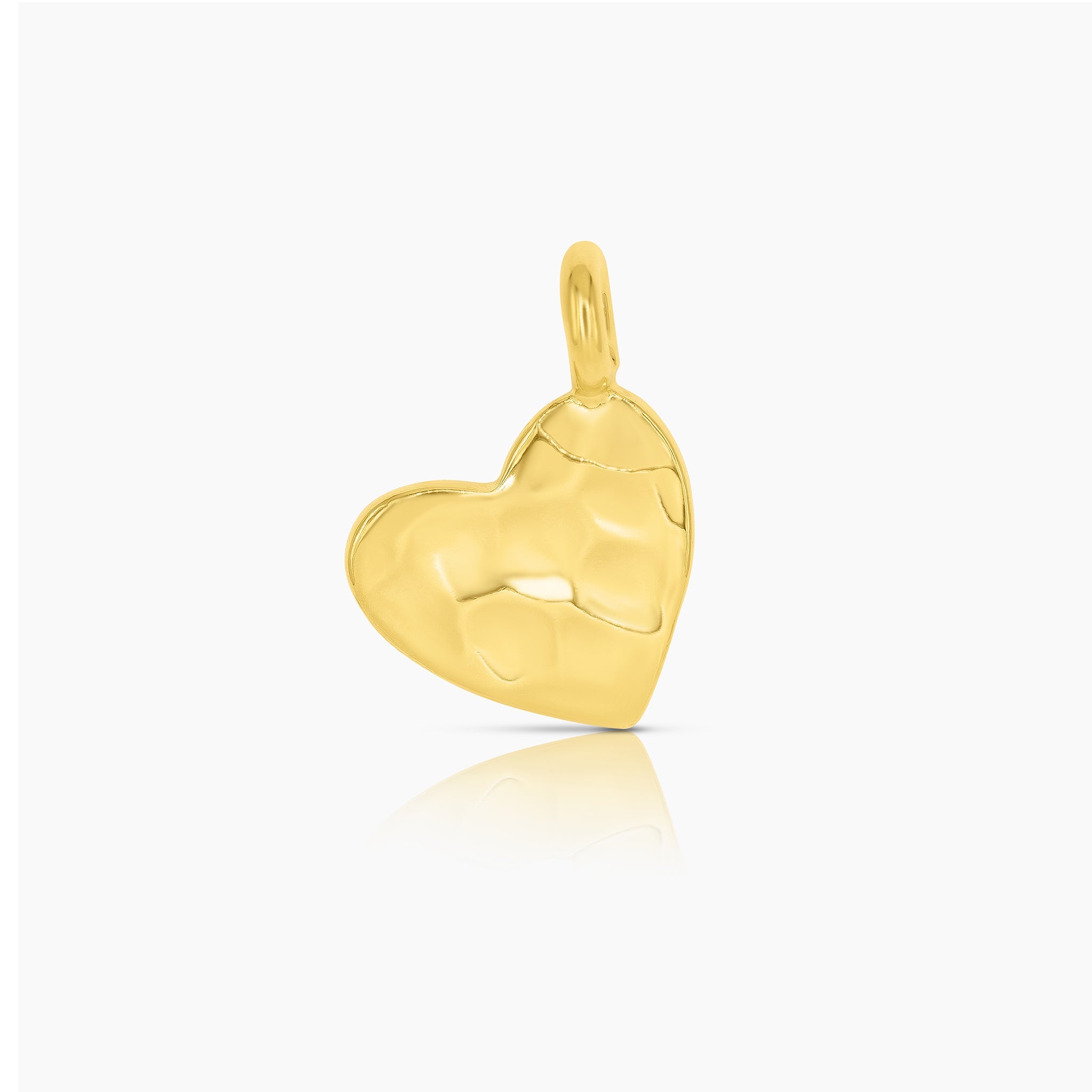 Heart Charm Textured 14K Gold - GoldandWillow