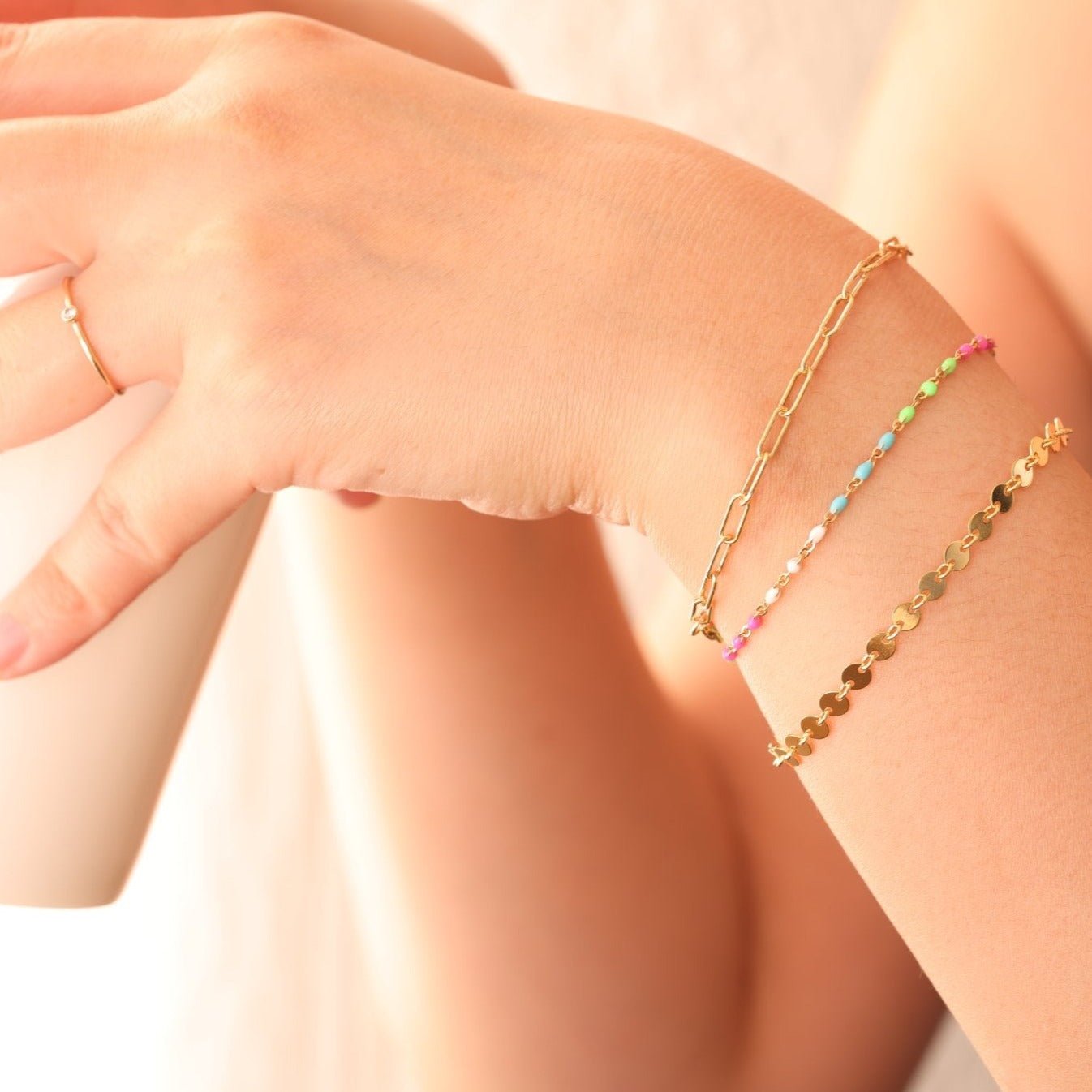 Rainbow Enamel Bracelet - GoldandWillow