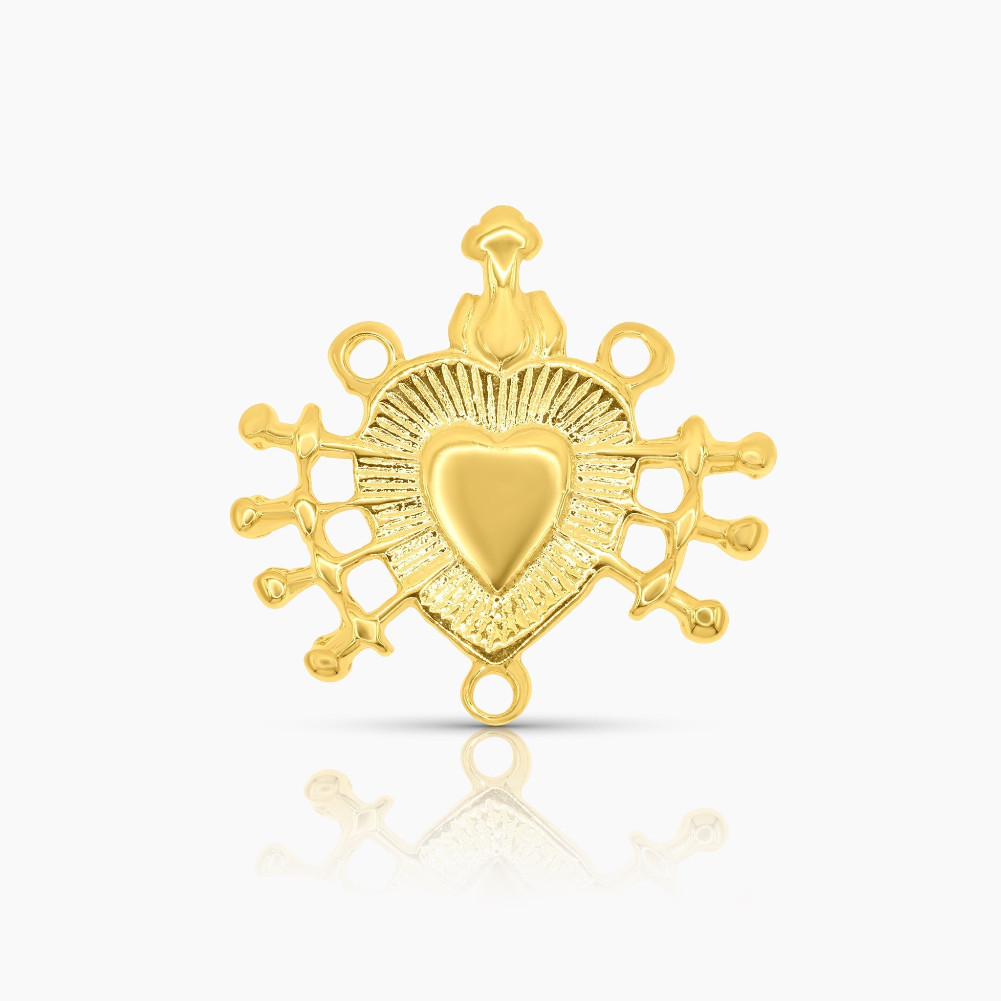 Sacred Heart Charm 14K Gold - GoldandWillow