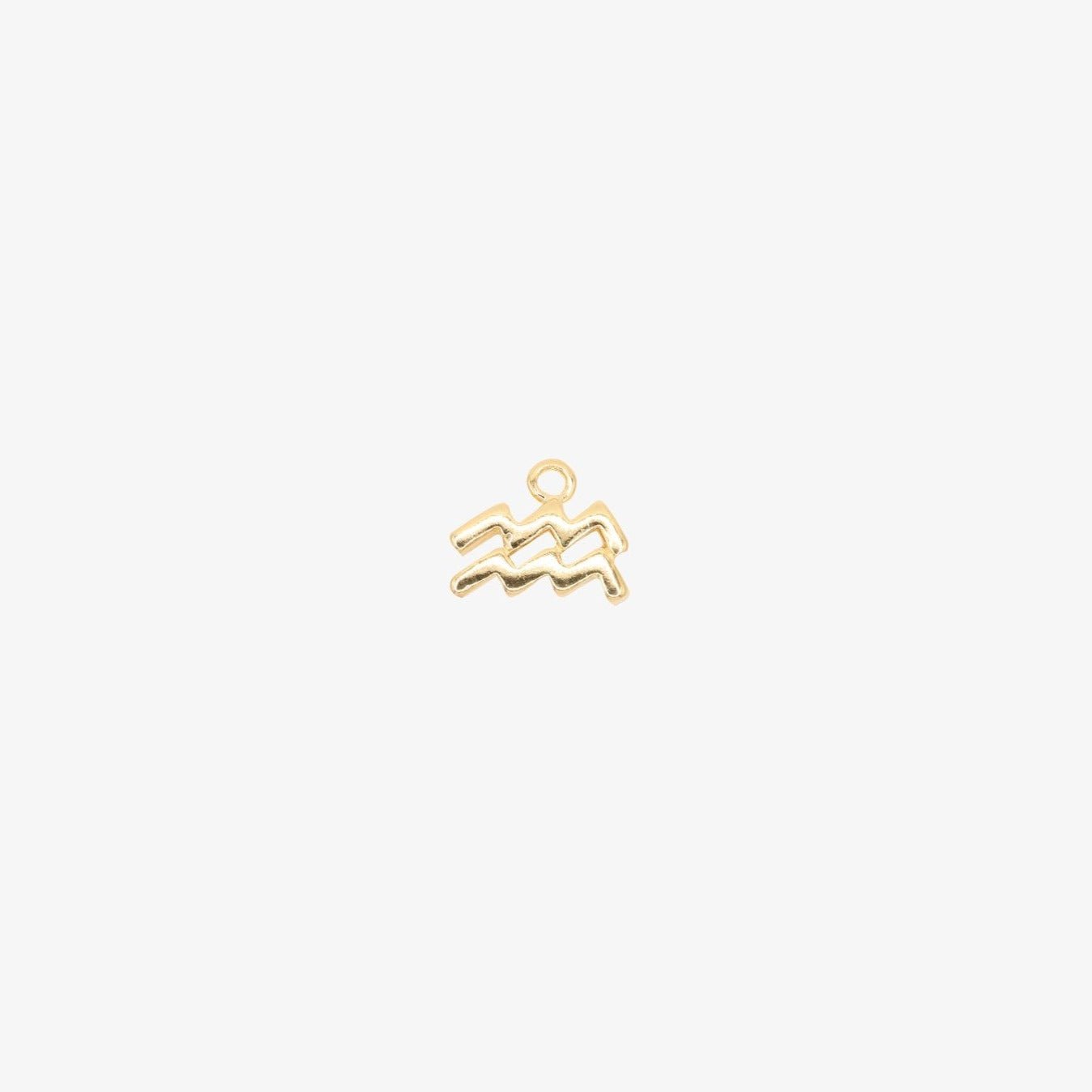Aquarius Zodiac Symbol Charm 14K Gold - GoldandWillow