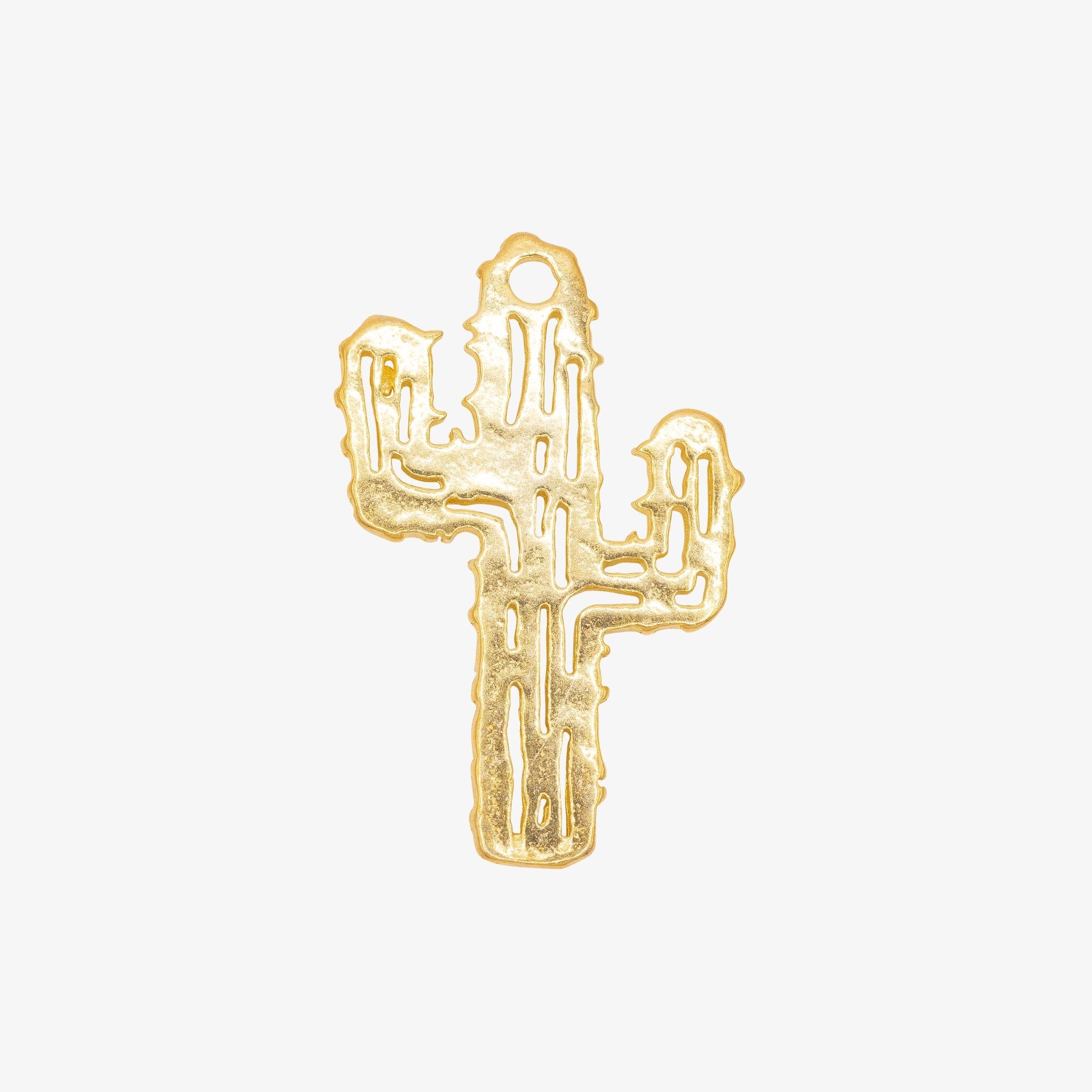 Cactus Charm 14K Gold - GoldandWillow