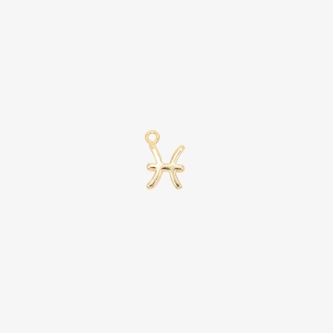 Pisces Zodiac Symbol Charm 14K Gold - GoldandWillow