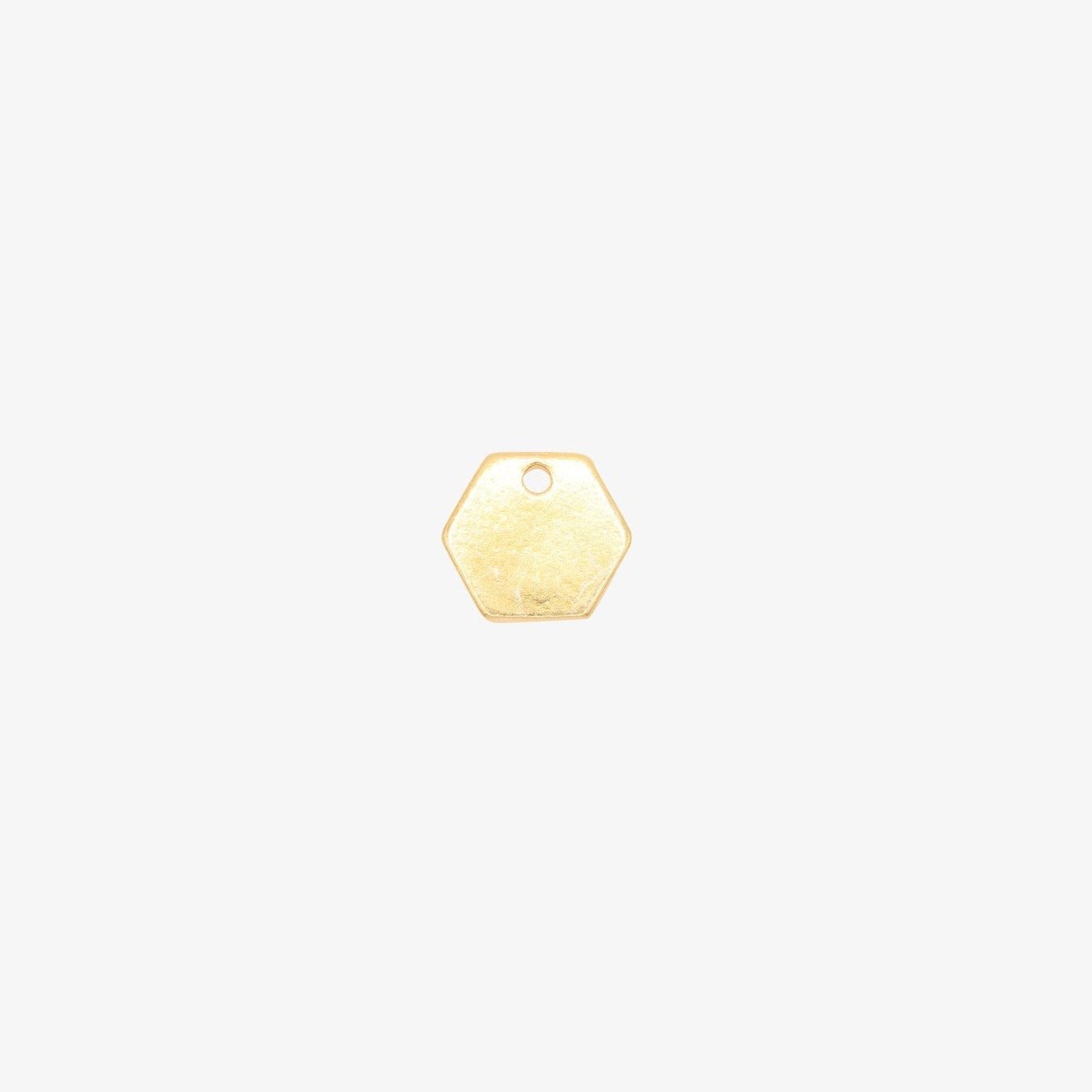 Small Hexagon Blank Charm 14K Gold - GoldandWillow